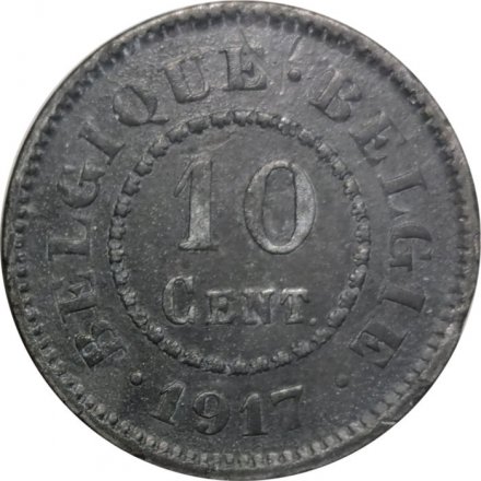 Бельгия 10 сантимов 1917 год