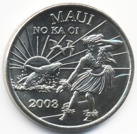 Гавайские острова 1 доллар 2008 год - Торговый доллар Мауи. Хула