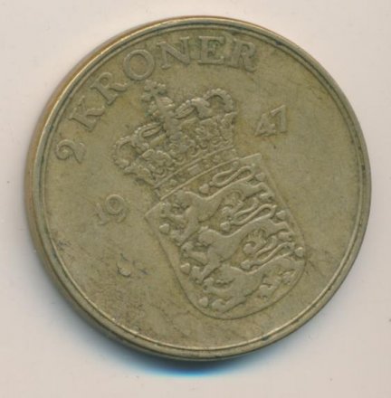 Дания 2 кроны 1947 год - Король Фредерик IX