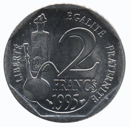 Франция 2 франка 1995 год - 100 лет со дня смерти Луи Пастера