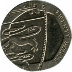 Великобритания 20 пенсов 2009 год