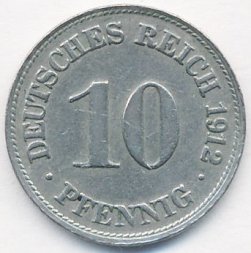 Германия 10 пфеннигов 1912 год (D)