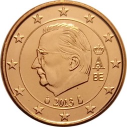 Бельгия 1 евроцент 2013 год UNC