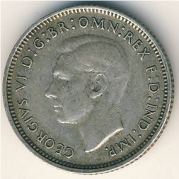 Австралия 6 пенсов 1938 год