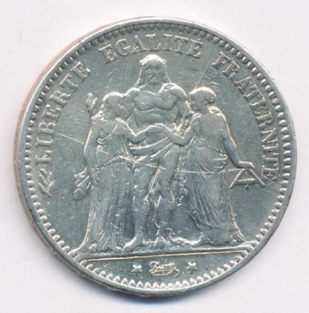 Франция 5 франков 1874 год