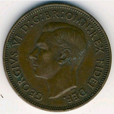 Австралия 1/2 пенни 1951 год