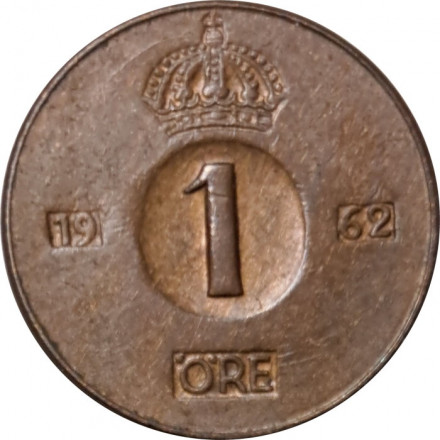 Швеция 1 эре 1962 год - Король Густав VI Адольф