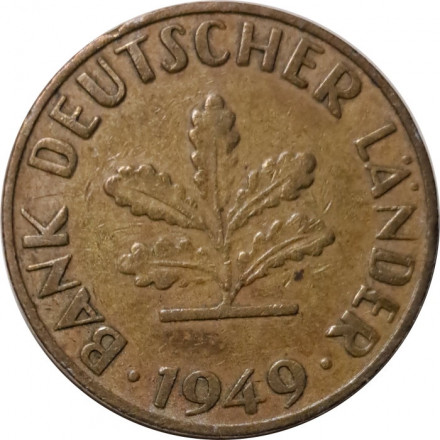 ФРГ 10 пфеннигов 1949 год - F
