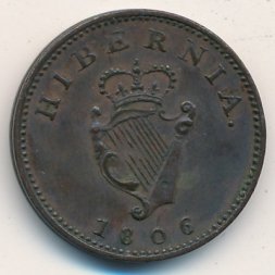 Ирландия 1 фартинг 1806 год
