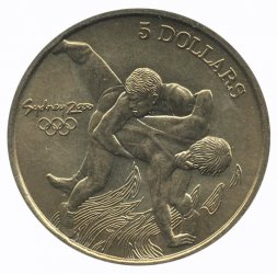 Австралия 5 долларов 2000 год - Олимпийские игры в Сиднее. Греко-римская борьба