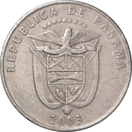 Панама 25 сентесимо 2003 год - Панама-Вьехо (башня кафедрального собора)