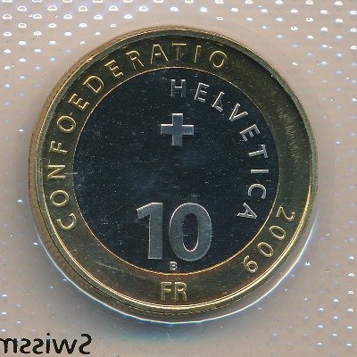 Швейцария 10 франков 2009 год