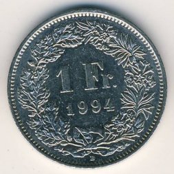 Швейцария 1 франк 1994 год