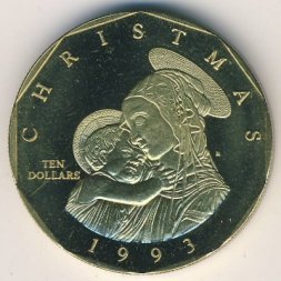 Маршалловы острова 10 долларов 1993 год