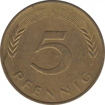 ФРГ 5 пфеннигов 1987 год (J)
