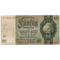 Веймарская Республика 50 рейхсмарок 1933 год - F