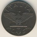 Италия 5 чентезимо 1939 год (медь)