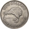 Новая Зеландия 1 флорин 1965 год - Птица Киви