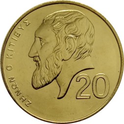 Кипр 20 центов 2004 год - Зенон Китийский UNC