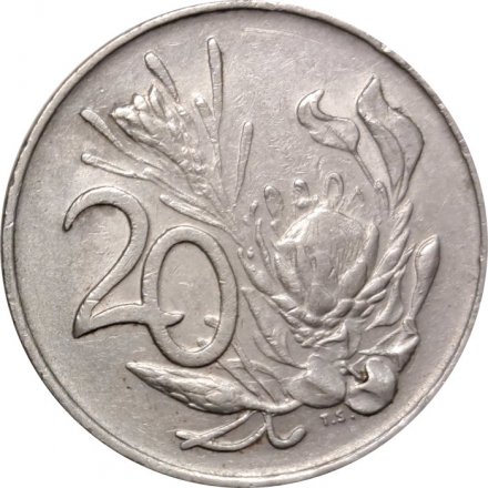 ЮАР 20 центов 1978 год - Королевская протея