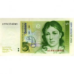 ФРГ 5 марок 1991 год - Беттина фон Арним UNC