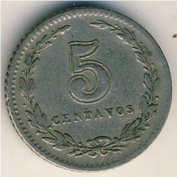 Аргентина 5 сентаво 1938 год