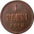 Финляндия 1 пенни 1912 год - XF