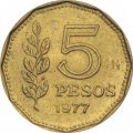 Аргентина 5 песо 1977 год - 200 лет со дня рождения Гильермо Брауна