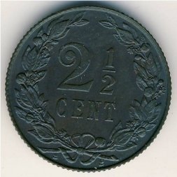 Нидерланды 2 1/2 цента 1906 год
