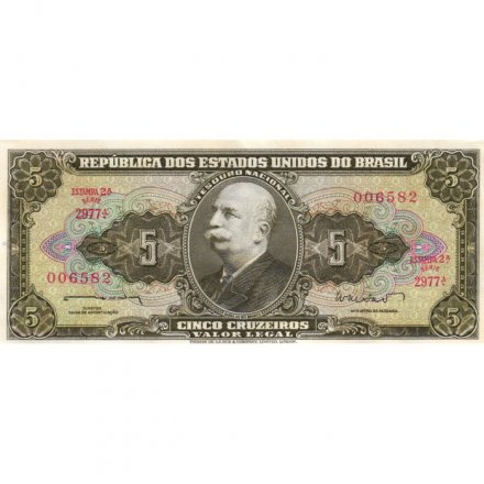 Бразилия 5 крузейро 1962 год - Жозе Мария да Силва Параньос. Картина - UNC