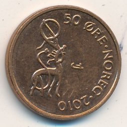 Норвегия 50 эре 2010 год - Король Харальд V