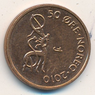Норвегия 50 эре 2010 год - Король Харальд V