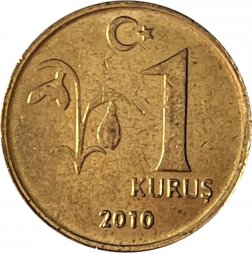 Турция 1 куруш 2010 год