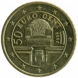 Австрия 50 евроцентов 2002 год