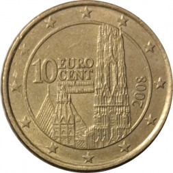 Австрия 10 евроцентов 2008 год
