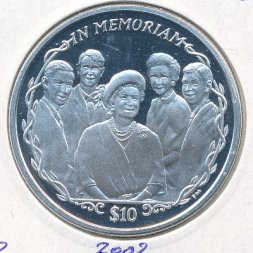 Виргинские острова 10 долларов 2002 год
