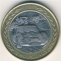 Остров Мэн 2 фунта 1998 год - Автомобили