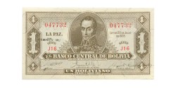 Боливия 1 боливиано 1928 (1952) год - UNC