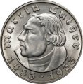 Третий Рейх 2 рейхсмарки 1933 год (F) - 450 лет со дня рождения Мартина Лютера