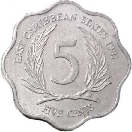 Восточные Карибы 5 центов 1981 год