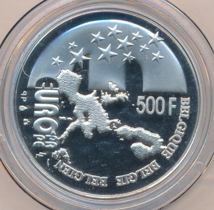 Бельгия 500 франков 2001 год - Похищение Европы