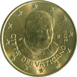 Ватикан 50 евроцентов 2010 год aUNC