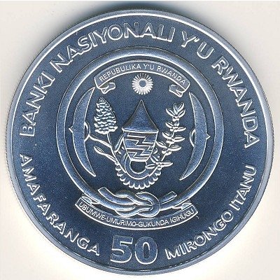 Руанда 50 франков 2008 год