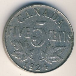 Канада 5 центов 1924 год