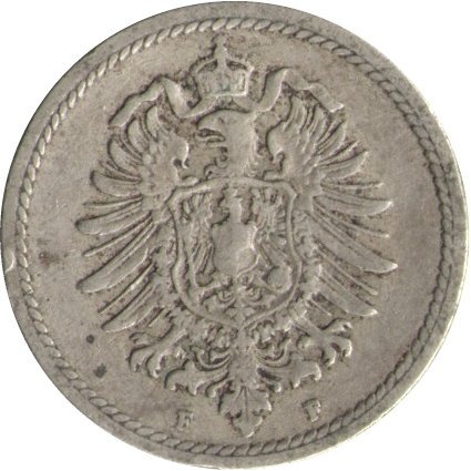 Германия 5 пфеннигов 1889 год (F)