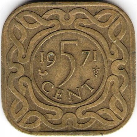 Суринам 5 центов 1971 год