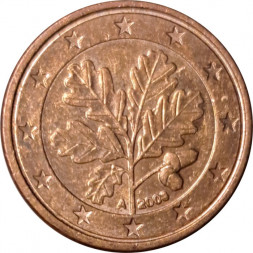 Германия 1 евроцент 2008 год (A)
