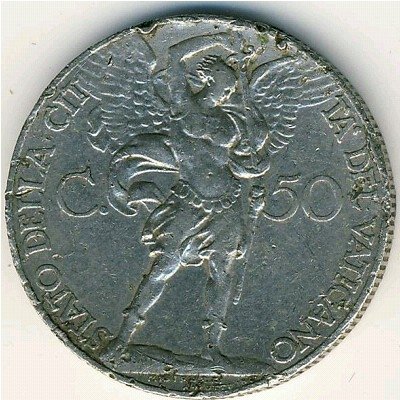 Ватикан 50 чентезимо 1931 год