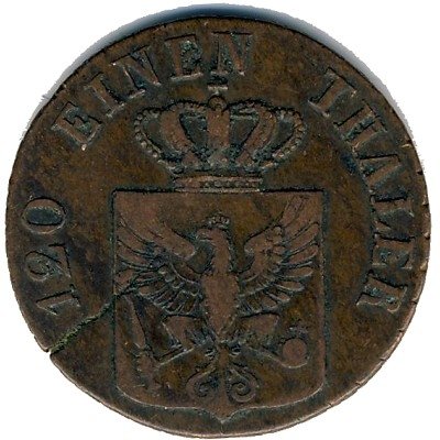 Пруссия 3 пфеннинга 1835 год