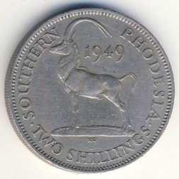 Южная Родезия 2 шиллинга 1949 год